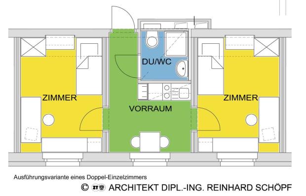 Einbettzimmer in Wohneinheit