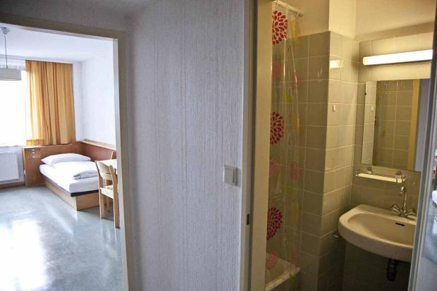 view of room with bathroom