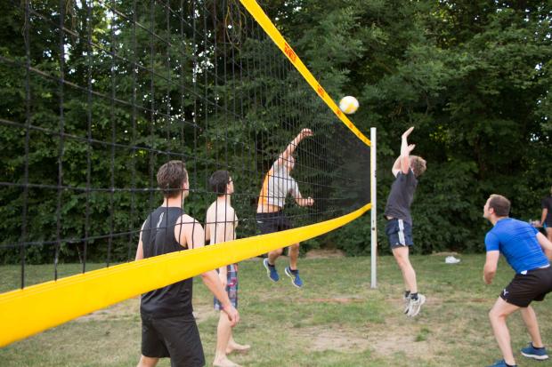 volleyball court in garden