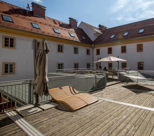 Terrassenblick des Hauses