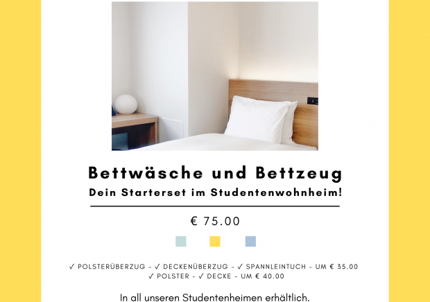 Starterset Bettwäsche und Bettzeug